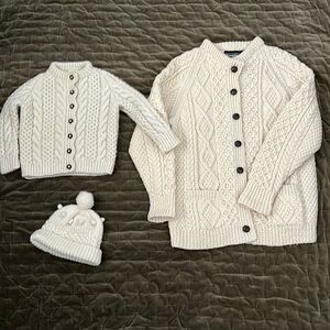 Vintage Aran (Irish/Scottish) Sweater and Hat set